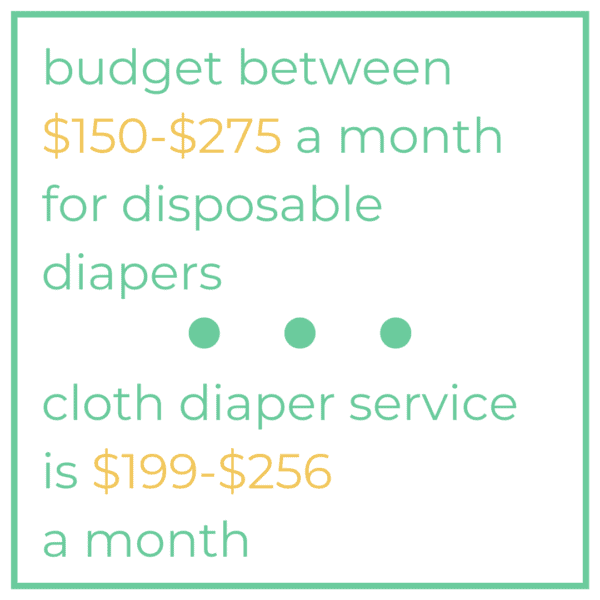 Image repeating the cost of disposables versus diaper service to highlight their similar values.