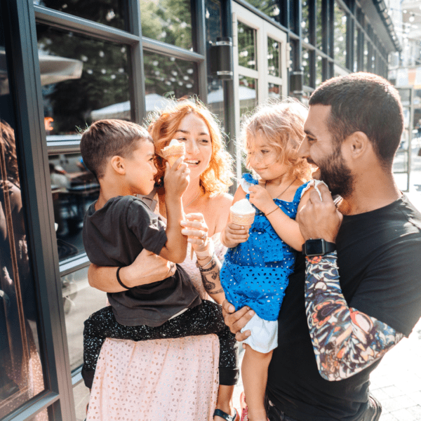 A family out for ice cream.