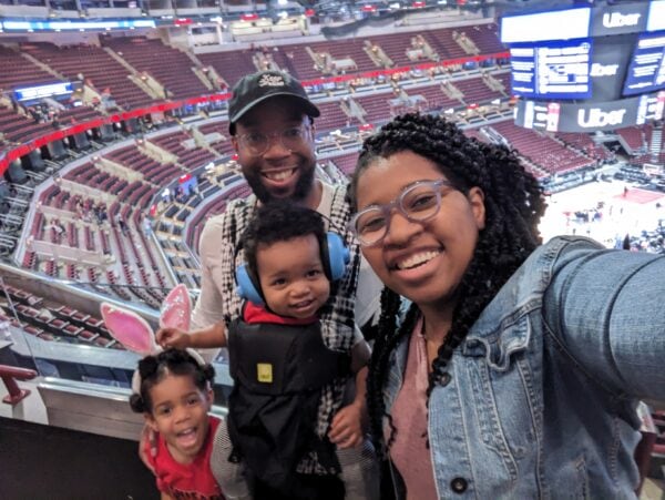 The Howard Family at a basketball game.